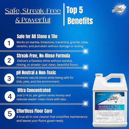 Black Diamond Stoneworks Marble & Tile Cleaner Gallon + Ultimate Grout Cleaner