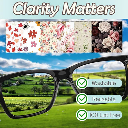 6 PCS Glasses Cleaning Cloth Eyeglass Lens Microfiber Cleaning Cloth Reusable