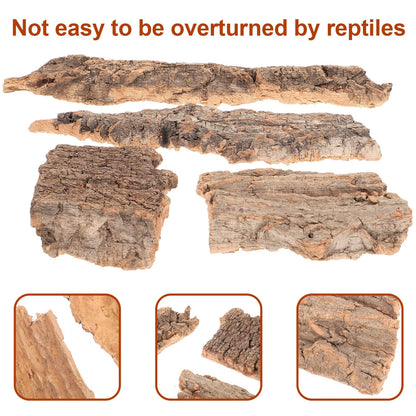 balacoo Reptile Bark Climbing Tree Decor 9.05In Natural Cork Wood Terrarium Accessories Reptile Hideout for Snakes Lizards Tortoise Habitat