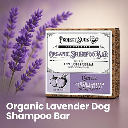 Project Sudz Gentle All Natural Dog Shampoo for Dry Coat for Sensitive Skin | Bar Shampoo for Dogs | Organic Dog Shampoo Sensitive Skin | Lavender (1)