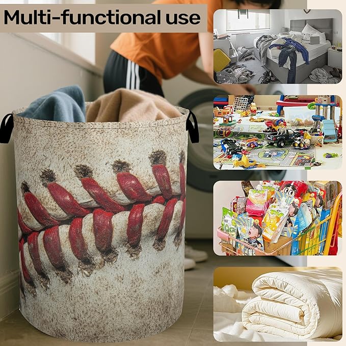 Baseball Laundry Basket with Handles