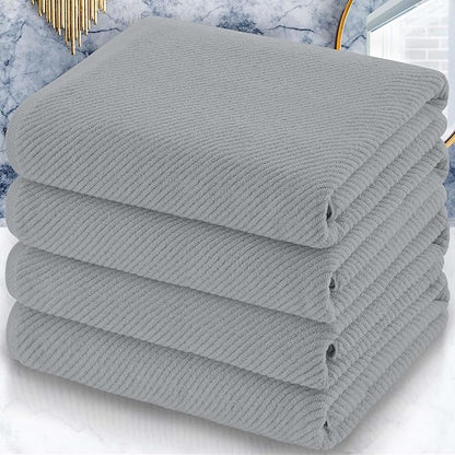 VOOVA & MOVAS Grey Bath Towels, Large 30" x 56"