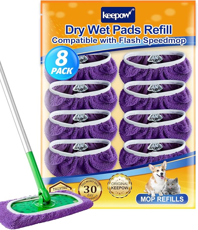KEEPOW Reusable Mop Pads Compatible