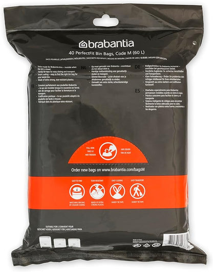 Brabantia PerfectFit Trash Bags Thick Plastic Trash Can Liners