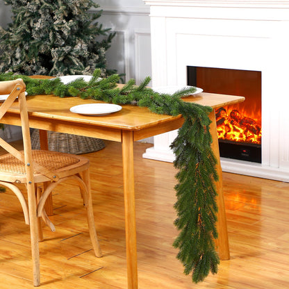 Lyrow Christmas Pine Greenery Garlands Artificial Winter Faux Holiday Season Outdoor Garland for Xmas Home Decorations (4 Pcs,6 ft)