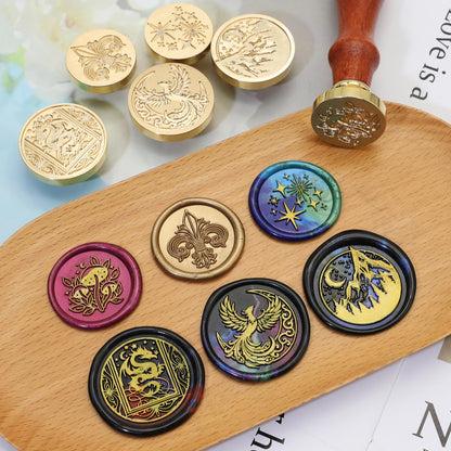 SWANGSA Starry Wax Seal Stamp Kit with 450pcs Sealing Wax Beads, 2 Pens and Spoon for Wedding, Invitations, Cards, Envelope, Christmas