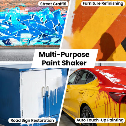 Deerchirp Paint Shaker for Reciprocating Saw, Spray Can Mixer Attachment with Shock Pads and Anti-Slip Strap, Fits 2"-4" Cans (Orange)
