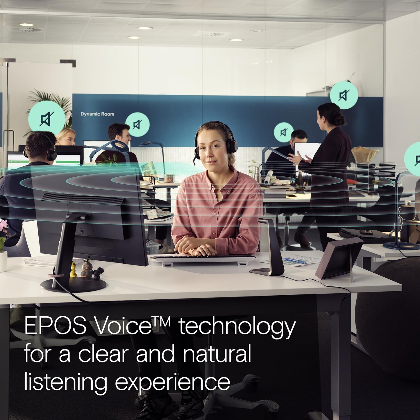 EPOS Impact 1061T ANC - Premium Open Office Headset with Hybrid Adaptive ANC, EPOS AI™ Microphone Technology, and Multipoint Connectivity