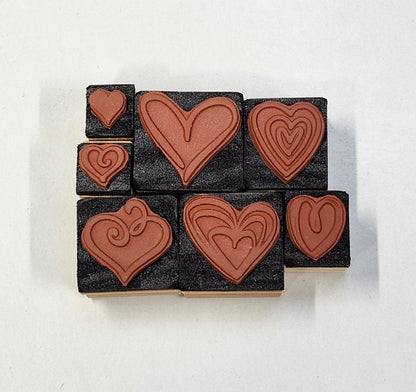 Valentine's Hearts Rubber Stamps