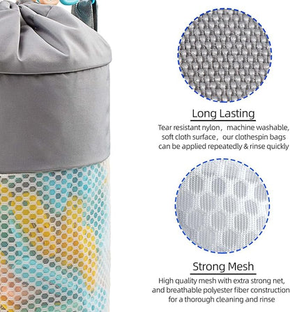 Mesh Clothespin Bag Holder Outside, Ventilation and Moisture Resistance