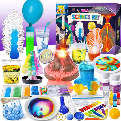 JOPSHEEN 75 Experiments Science Kit for Kids, Chemistry Set, S.T.E.M Educational Birthday Christmas Toys Gifts Idea for Boys and Girls