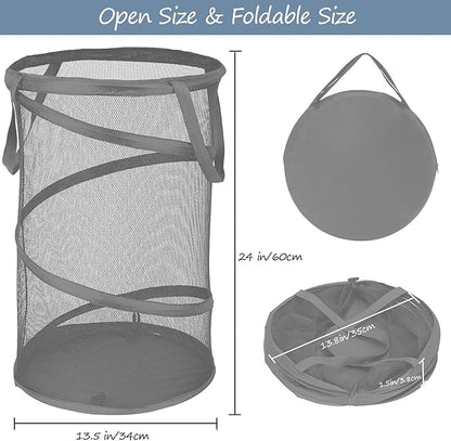 BATTOO Collapsible Laundry Baskets, Foldable Mesh Pop Up Hamper, Portable
