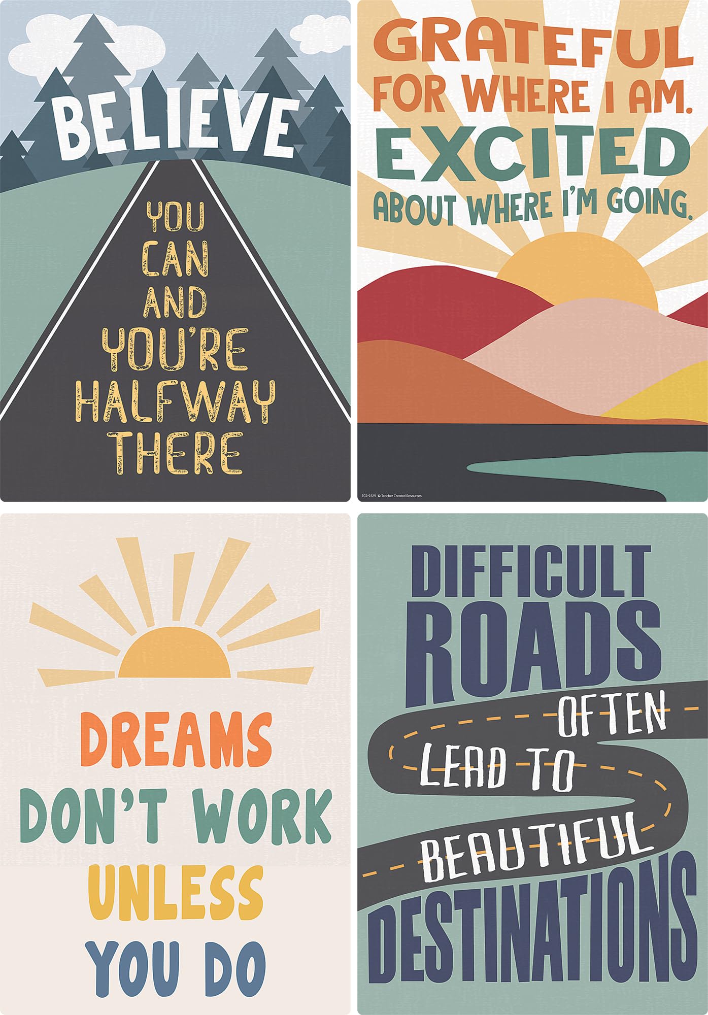 Teacher Created Resources Moving Mountains Road Trip Positive Sayings Educational Poster Pack (TCR9229)