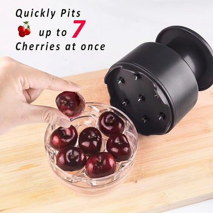 Cherry Pitter - UCMORX Multi Cherries Corer Stainless Steel Pitter Tool Making Cherry Jam - 7 Cherries(Black)