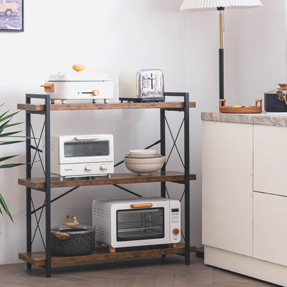 HCHQHS 3-Tier Industrial Bookshelf, 35" W x 12" D x 35" H
