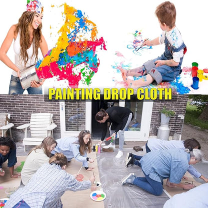 20 Pieces Plastic Drop Cloth, Dust-Proof and Rustproof, 9x12 Feet Tarp