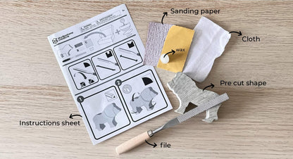 STUDIOSTONE CREATIVE DIY Arts & Crafts Carving Kit Kids Adults Bear Sculpture Soapstone