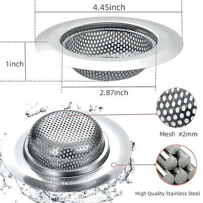 2PCS Kitchen Sink Drain Strainer, Stainless Steel Mesh Sink Strainer, Kitchen