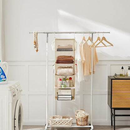 MAX Houser 5 Shelf Hanging Closet Organizer, Space Saver, Cloth Hanging Shelves
