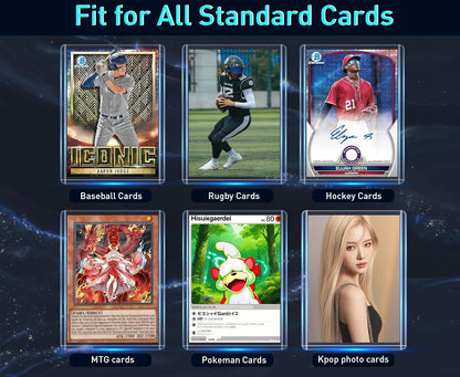 JohnBee Card Sleeves - 3"x4" Hard Plastic Top Loaders for Cards - Trading Card Sleeve & Baseball Card Holder - Premium Topload Ablum Photocard Holder for Sports, Game & Kpop Cards (Only 100 Hard)
