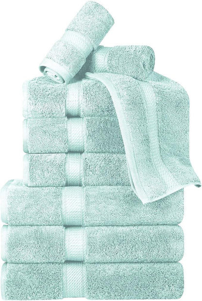 Superior Egyptian Cotton Pile 9 Piece Towel Set, Includes 3 Bath, 3 Hand