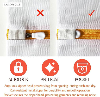3 Pack Mesh Laundry Bags for Delicates 16inx20in, Dryer Safe, Breathable Fine