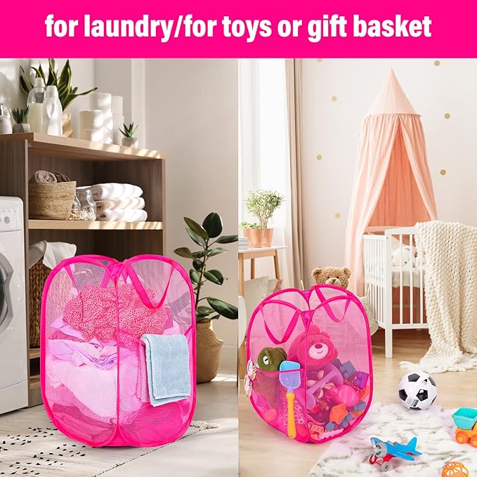 BATTOO Deluxe Strong Mesh Pop up Laundry Hamper Basket