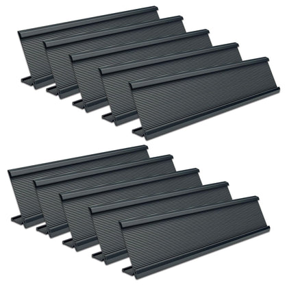 10 Pack 2" x 10" Aluminum Desk Name Plate Holder, Office Name Plate Holder for Desks, Desk Sign Holder for Office Conference, Meeting Room or Other Business Event (Black)