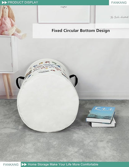 FANKANG Storage Basket, Nursery Hamper Canvas Laundry Basket Foldable