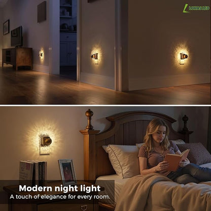 L LOHAS LED Shell Night Light, Night Lights Plug into Wall, Dimmable Nightlights Plug in with Light Sensor, 0-100LM, 3000K Soft White, LED Nightlights for Hallway Bedroom Stairway,1 Pack