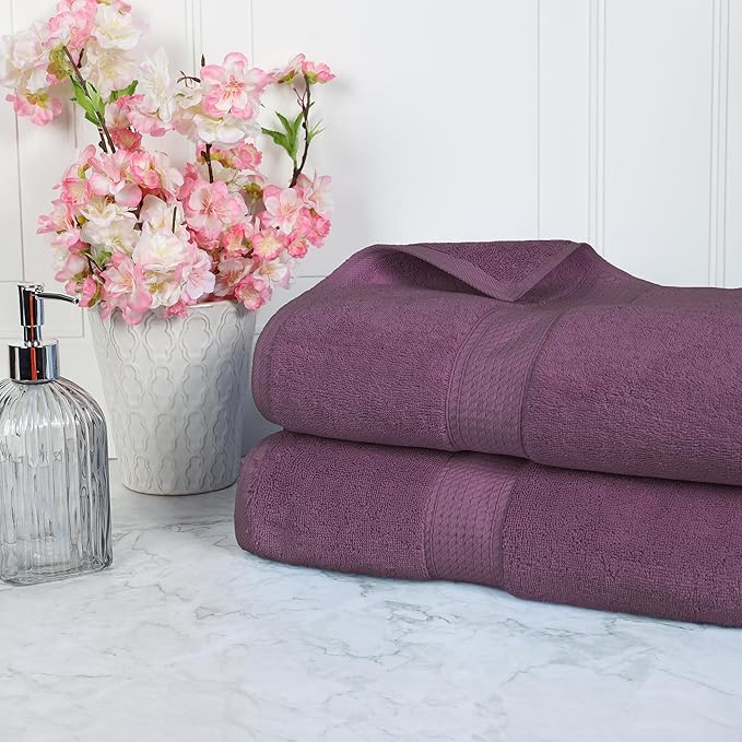 SUPERIOR Egyptian Cotton Pile Bath Sheet Set of 2, Ultra Soft Luxury Towels