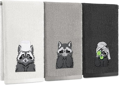 3 Pcs Raccoon Gifts Hand Towels