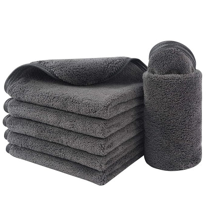 SINLAND Absorbent Coral Velvet Washcloth Ultra Soft Microfiber Face Towels 12 x