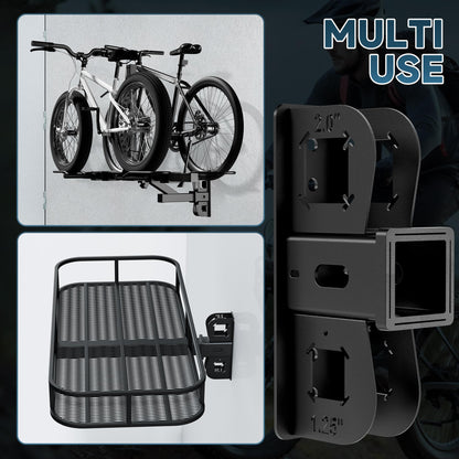YUEYIN Hitch Wall Mount Receiver, Bike Rack Organiser, Maximum Load 300LBS, Garage Wall Mount Organiser for Bike Rack, Cargo Rack, Trailer Hitch, Snowboard Rack (2“ Receiver)