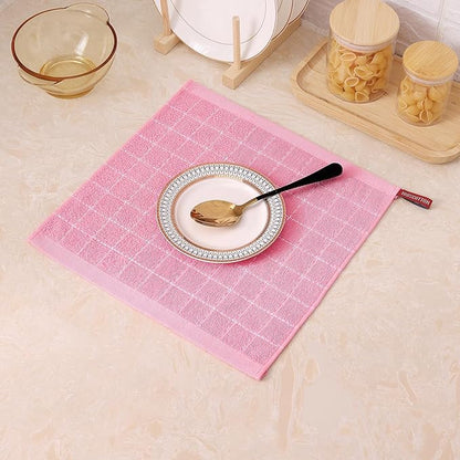 Mordimy 100% Cotton Terry Cloth Dish Cloths, Soft and Absorbent Checkered Dish