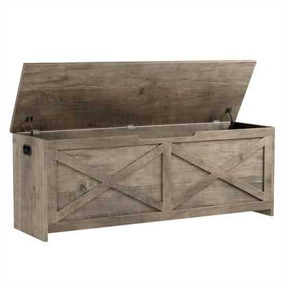 GarveeHome 47.2 in Storage Chest, Wooden Storage Bench with Safety Hinges, Easy Assembly, Large Shoe Bench for Entryway, Living Room, Bedroom