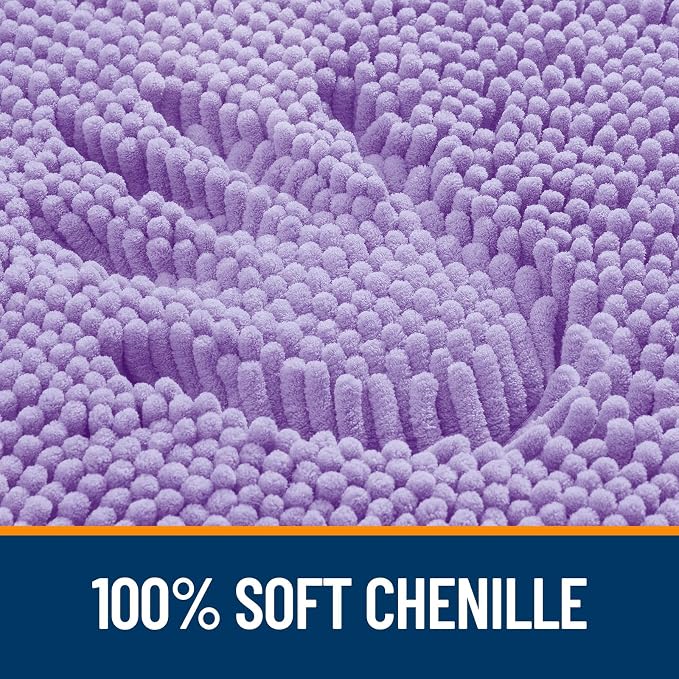 OLANLY Large Bathroom Rugs 59x35, Extra Soft Absorbent Chenille Bath Rugs, Rubber Backing Quick Dry, Machine Washable Bath Mats for Bathroom Floor, Tub and Shower, Home Decor Accessories, Lavender