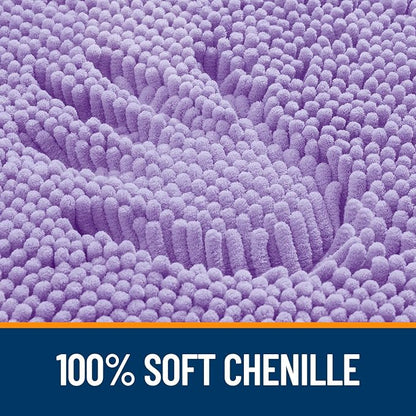 OLANLY Bathroom Runner Rugs 44x24, Soft Absorbent Chenille Bath Rugs, Rubber Backing Quick Dry, Machine Washable Long Bath Mats for Bathroom Floor, Tub and Shower, Home Decor Accessories, Lavender