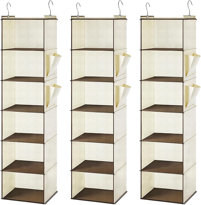 Leinuosen 6 Tier Shelf Hanging Closet Organizer Hanging Shelves