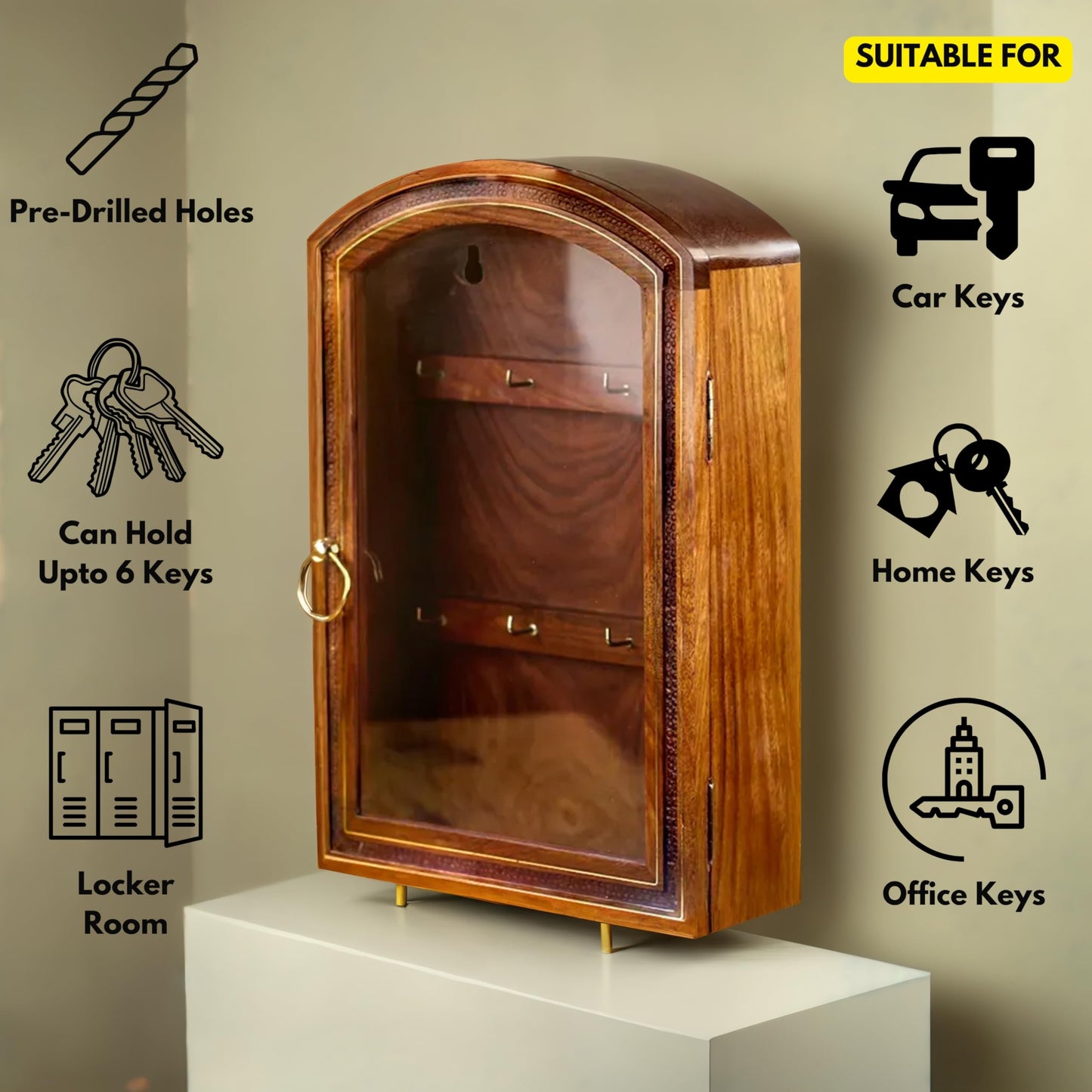 Nagina International Wooden Hand Crafted Premium Decorative Beautiful Key Cabinet | Keys Box | Nautical Gifts.