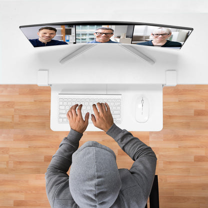 ETHU Keyboard Tray Under Desk, 19.7' X 11.81" Small Size Keyboard Drawer with C Clamp-on Mount Easy to Install, Computer Keyboard Stand Slide Pull Out, Ergonomic Keyboard Tray for Home, Office