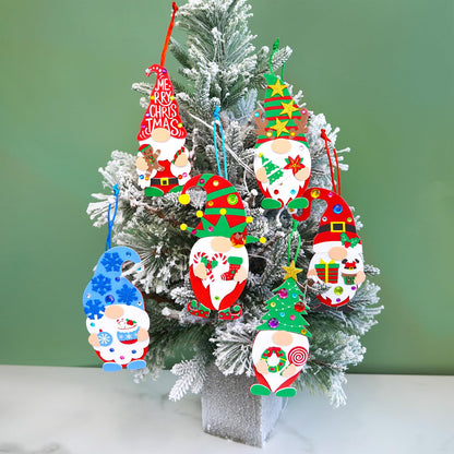 Winlyn 24 Sets Christmas Craft Kits - Winter Crafts DIY Gnome Ornaments & Decorations Art Sets with Foam Stickers for Kids Holiday Seasonal Home & Classroom Activities Party Favors
