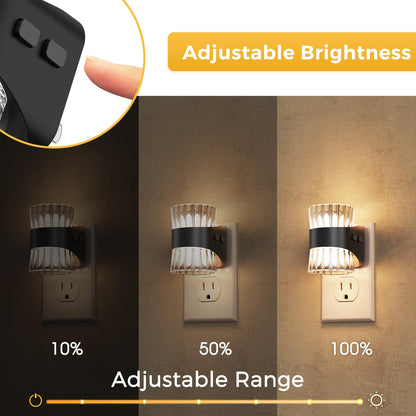L LOHAS LED Night Light, Bubble Night Lights Plug into Wall,2 Pack 3000K/4000k/5000K Adjustable Color Temperature Night Light,Dimmable Nightlights with Dusk to Dawn Sensor for Rooms Bathroom Hallway