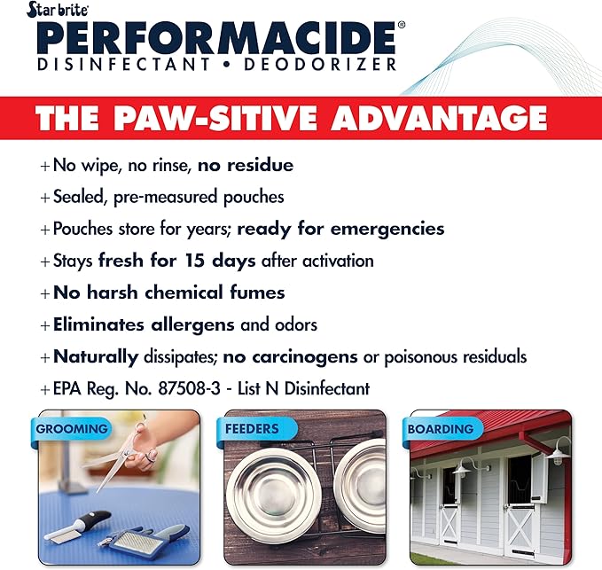 STAR BRITE Performacide 1 Gallon Refill (3 Pack) – Kills Parvo Virus, Ideal for Veterinary Hospitals & Kennels