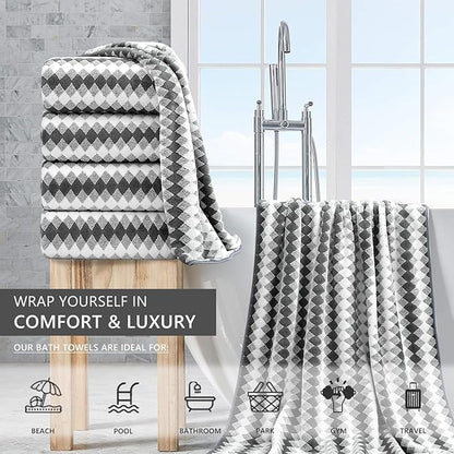 4 Piece Bath Towel Set Oversized Bath Sheet 35"x70" Bathroom Towel Extra Large