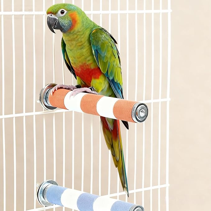 AOTU Bird Perch for Cage, 7.9” x 1” Rough-Surfaced Grinding Stone – Durable Beak & Claw Trimming Accessory for Conure, Cockatiel & Parrot, Non-Toxic Long-Lasting Bird Cage Accessory