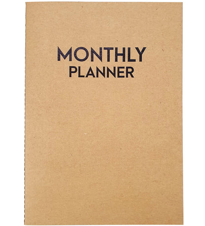 Undated Big Large Monthly Planner - Blank Calendar Book and Organizers 8.5 x 11 Inches - Kraft