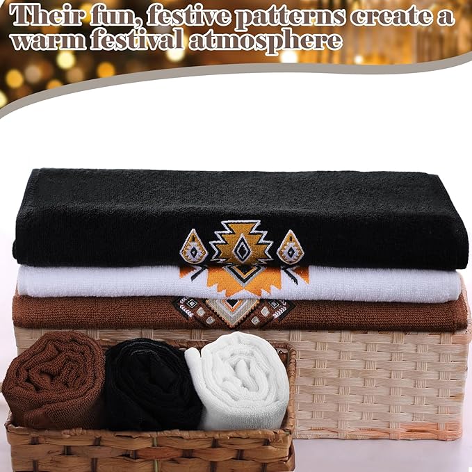 3 Pcs Western Aztec Hand Towels Southwestern Bathroom Decor Southwest Sunset