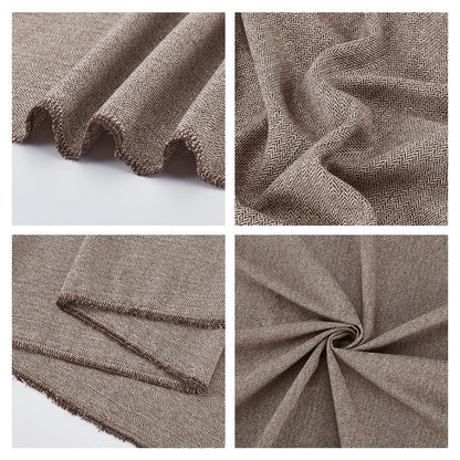 AHANDMAKER Coffee Tweed Fabric, 59x39 Inches Fiber Woven Fabrics Herringbone Tweed Fabric for DIY Crafts Sewing Dress Handbag Coat Costume Clothing Accessories Upholstery Decor