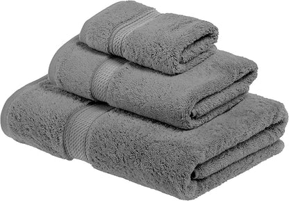 SUPERIOR Egyptian Cotton Pile 3 Piece Towel Set, Includes 1 Bath, 1 Hand